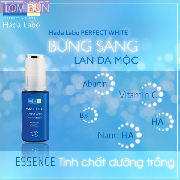 TINH CHẤT DƯỠNG TRẮNG TỐI ƯU HADA LABO PERFECT WHITE ARBUTIN ESSENCE 