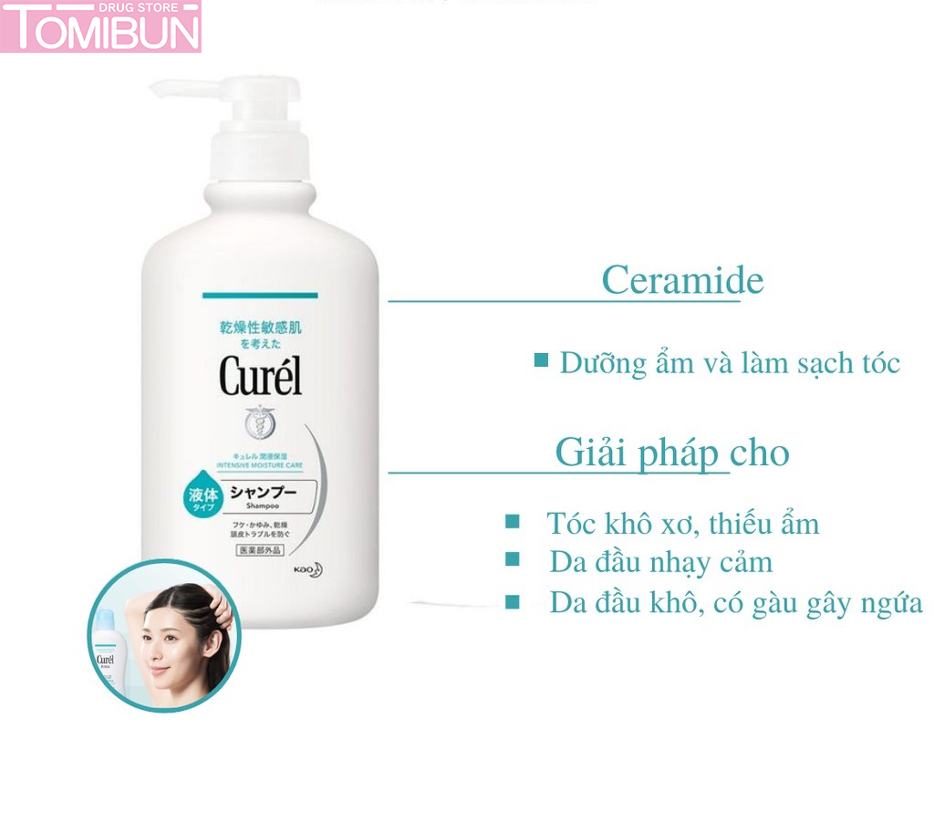 DẦU GỘI CẤP ẨM CHUYÊN SÂU CUREL INTENSIVE MOISTURE CARE SHAMPOO 