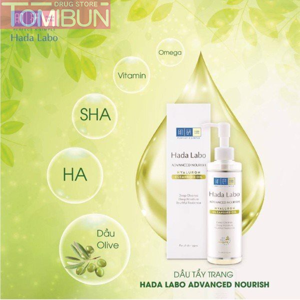 DẦU TẨY TRANG SẠCH SÂU DƯỠNG ẨM HADA LABO ADVANCED NOURISH HYALURON CLEANSING OIL