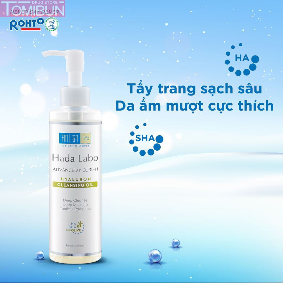 DẦU TẨY TRANG SẠCH SÂU DƯỠNG ẨM HADA LABO ADVANCED NOURISH HYALURON CLEANSING OIL