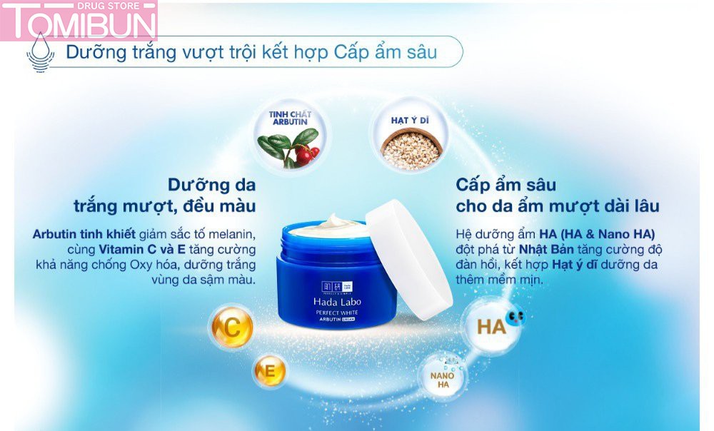 KEM DƯỠNG SÁNG DA HADA LABO PERFECT WHITE ARBUTIN CREAM