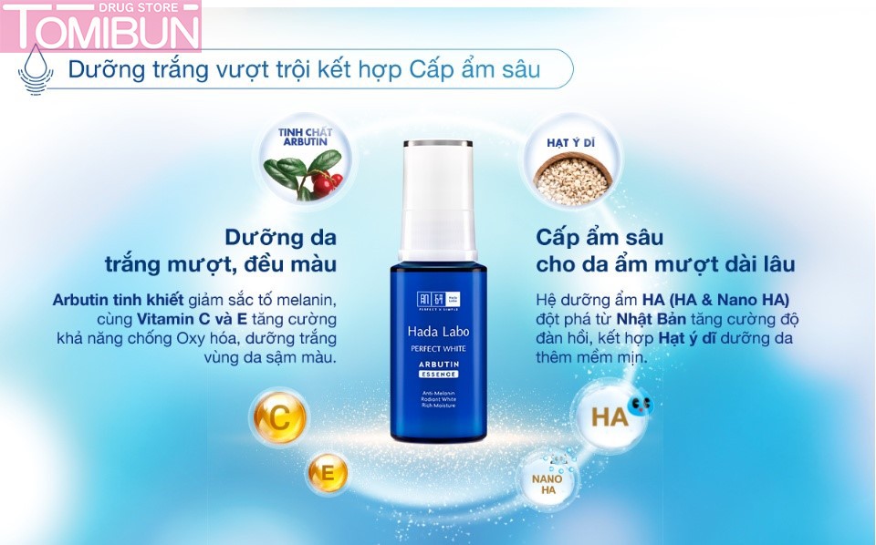 TINH CHẤT DƯỠNG TRẮNG TỐI ƯU HADA LABO PERFECT WHITE ARBUTIN ESSENCE