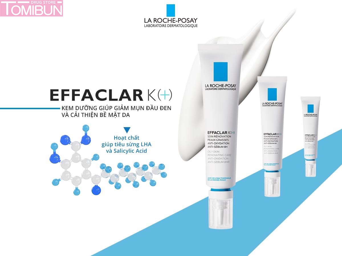 KEM TRỊ MỤN ĐẦU ĐEN VÀ GIẢM BÓNG NHỜN LA ROCHE POSAY EFFACLAR K+