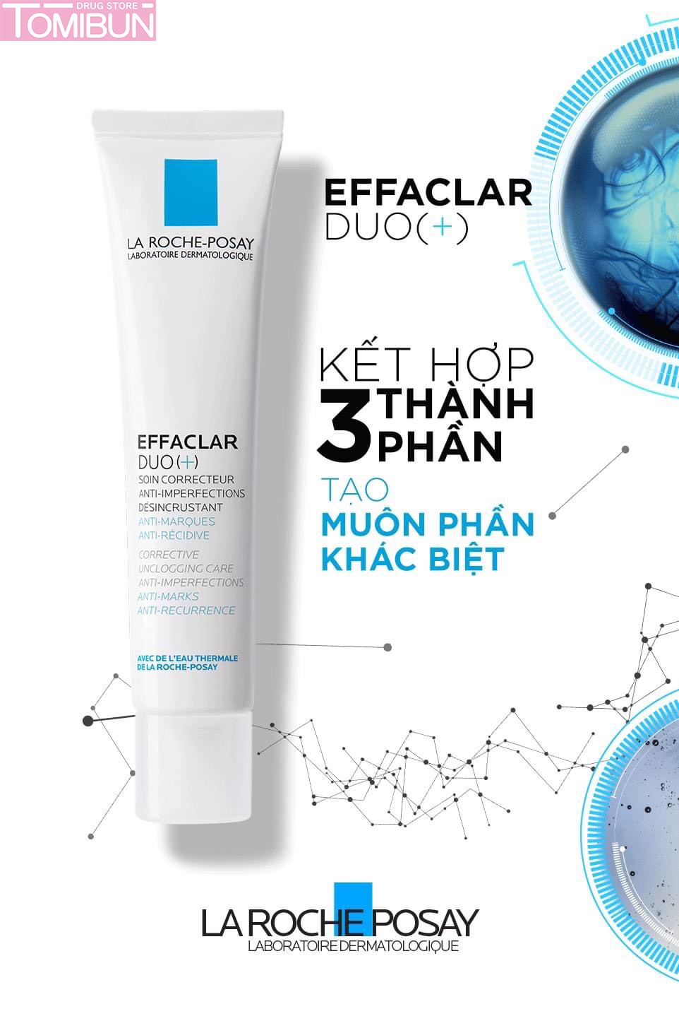 KEM GIẢM MỤN NGỪA THÂM LA ROCHE-POSAY EFFACLAR DUO+