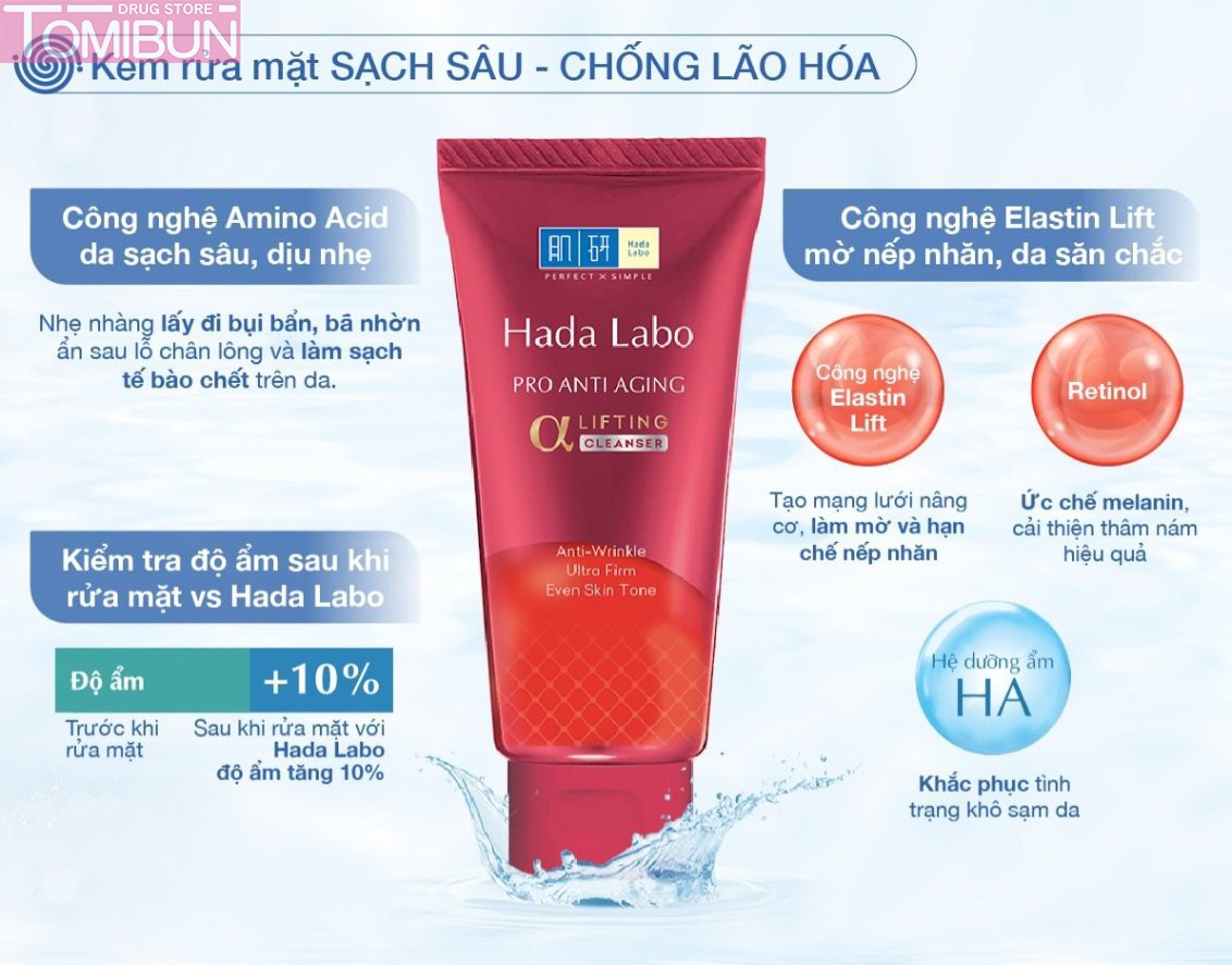 KEM RỬA MẶT DƯỠNG CHUYÊN BIỆT HADA LABO PRO ANTI AGING CLEANSER